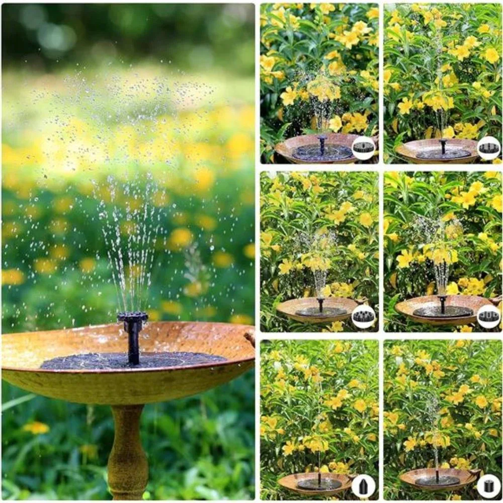 2.5W Solar BirdBath Fountain Pump,Solar Fountain Pump for BirdBath with 6Nozzles
